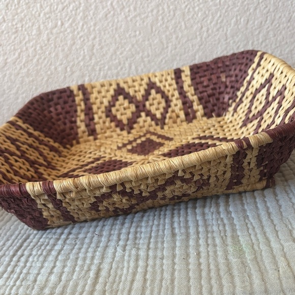 Artisan Woven Brown and Tan Basket - Picture 4 of 6